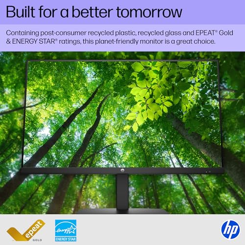 HP 27h Full HD Monitor - Diagonal - IPS Panel & 75Hz Refresh Rate - Smooth Screen - 3-Sided Micro-Edge Bezel - 100mm Height/Tilt Adjust - Built-in Dual Speakers - for Hybrid Workers,Black
