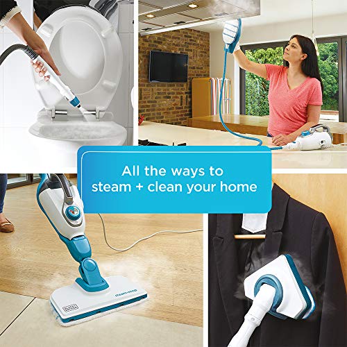 BLACK+DECKER Steam Mop and Portable Steamer, 5-in-1, Corded (HSMC1321)