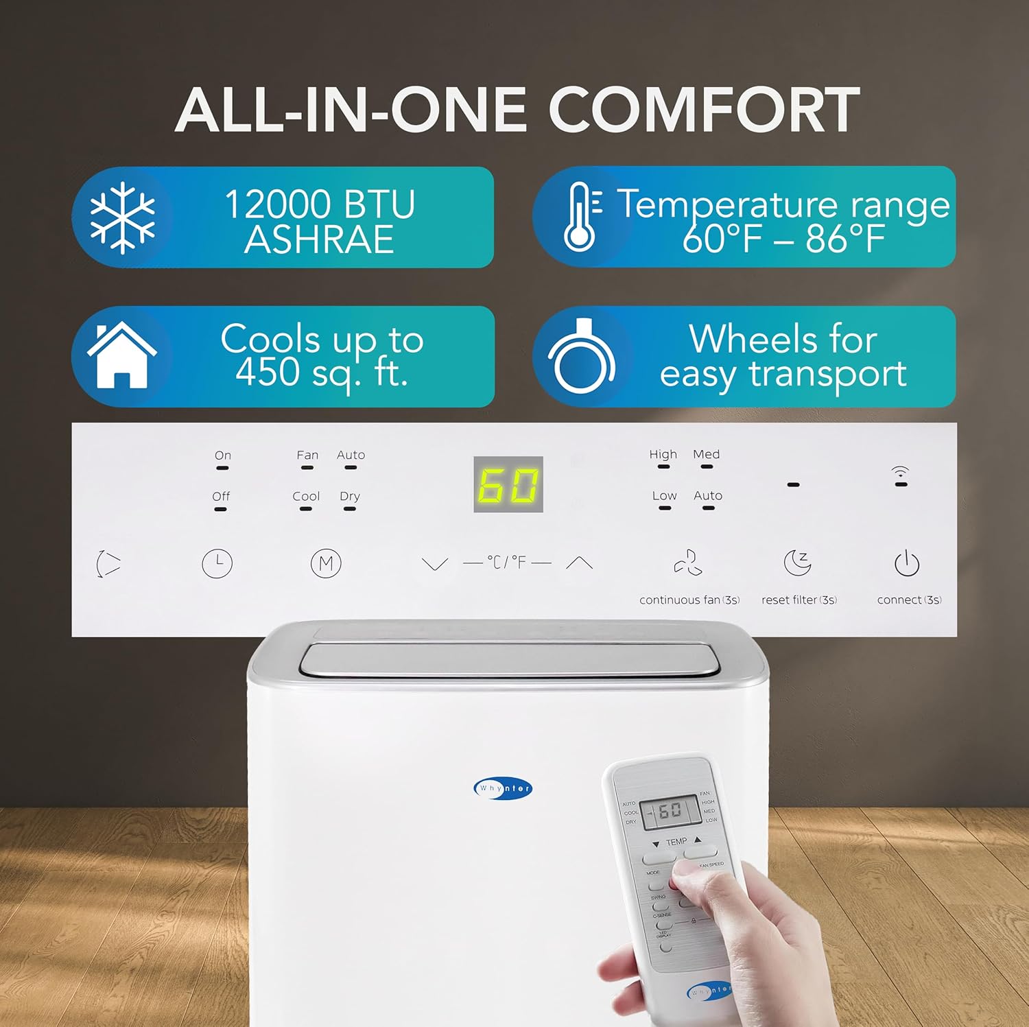 Whynter ARC-0850XP 12000 BTU Single Hose Portable Air Conditioner, White
