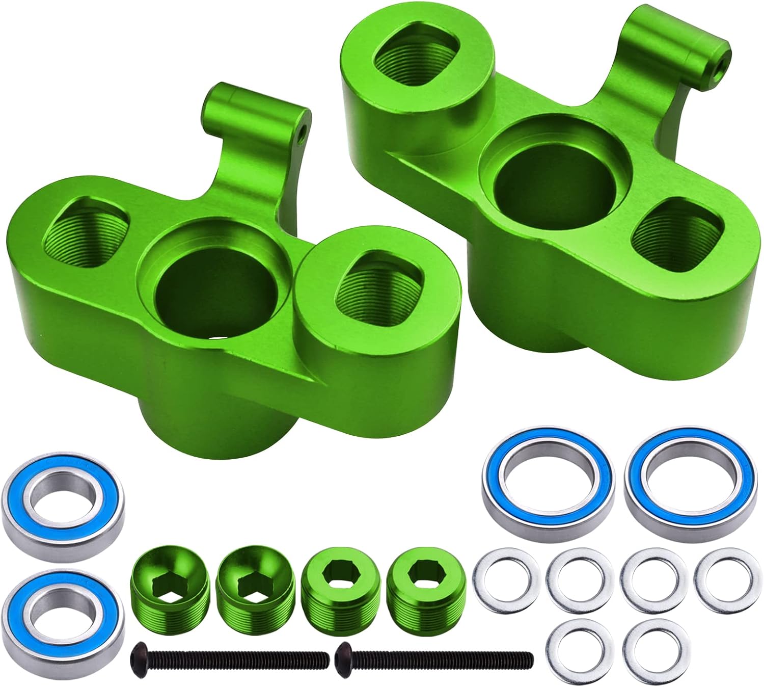 GoHobby Aluminum Front Knuckles Steering Blocks with Bearings for ARRMA Kraton 8S BLX 1/5 Scale RC Truck, fit Outcast 8S, Replaces ARA330558 Upgrades (Blue)