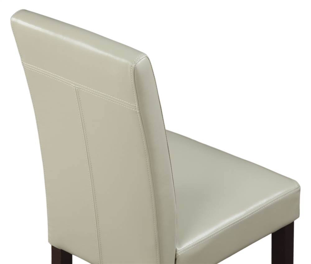 Simpli Home Acadian Faux Leather Parson Dining Chair - Satin Cream - Set of 2