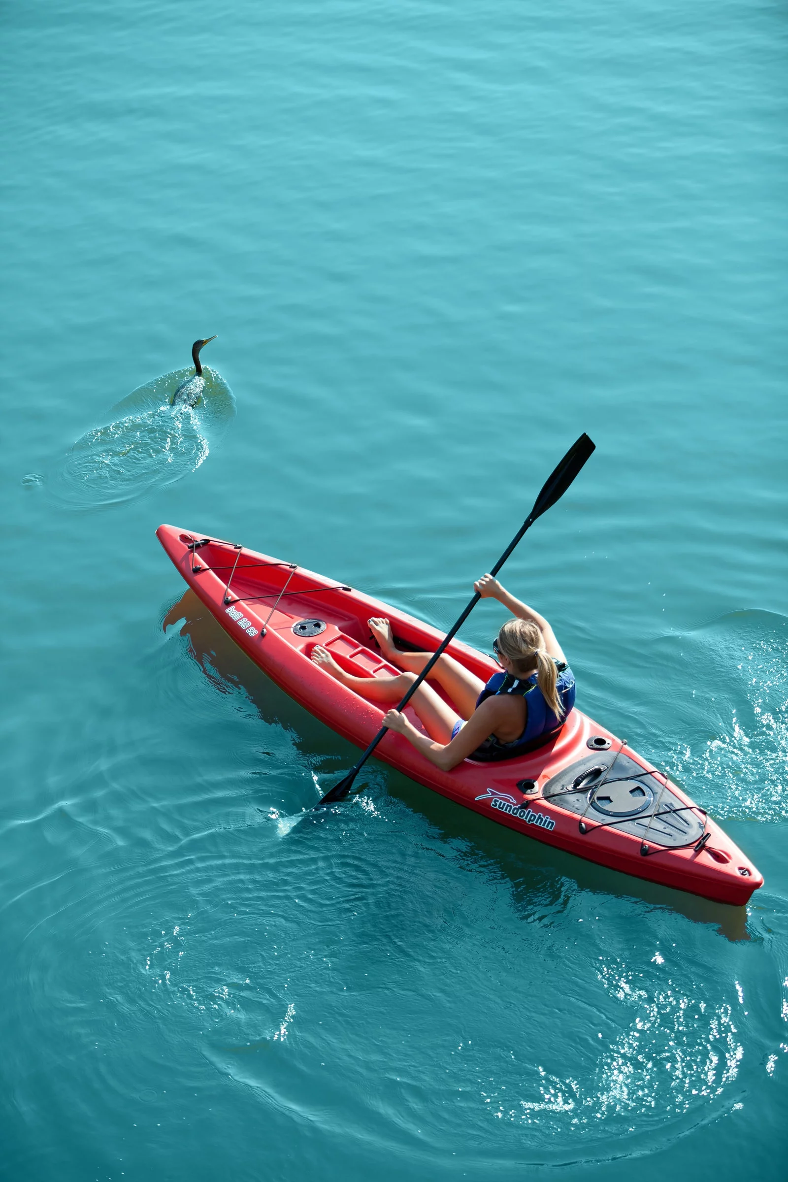 Sun Dolphin Bali 12' Sit-On Recreational Kayak Red, Paddle Included
