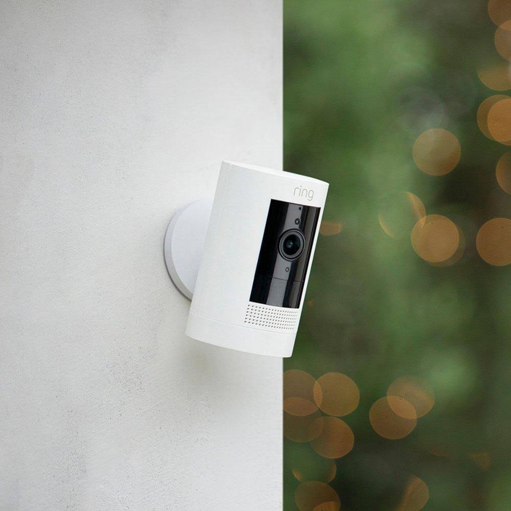 Ring Stick Up Cam Plug-In Security Camera White