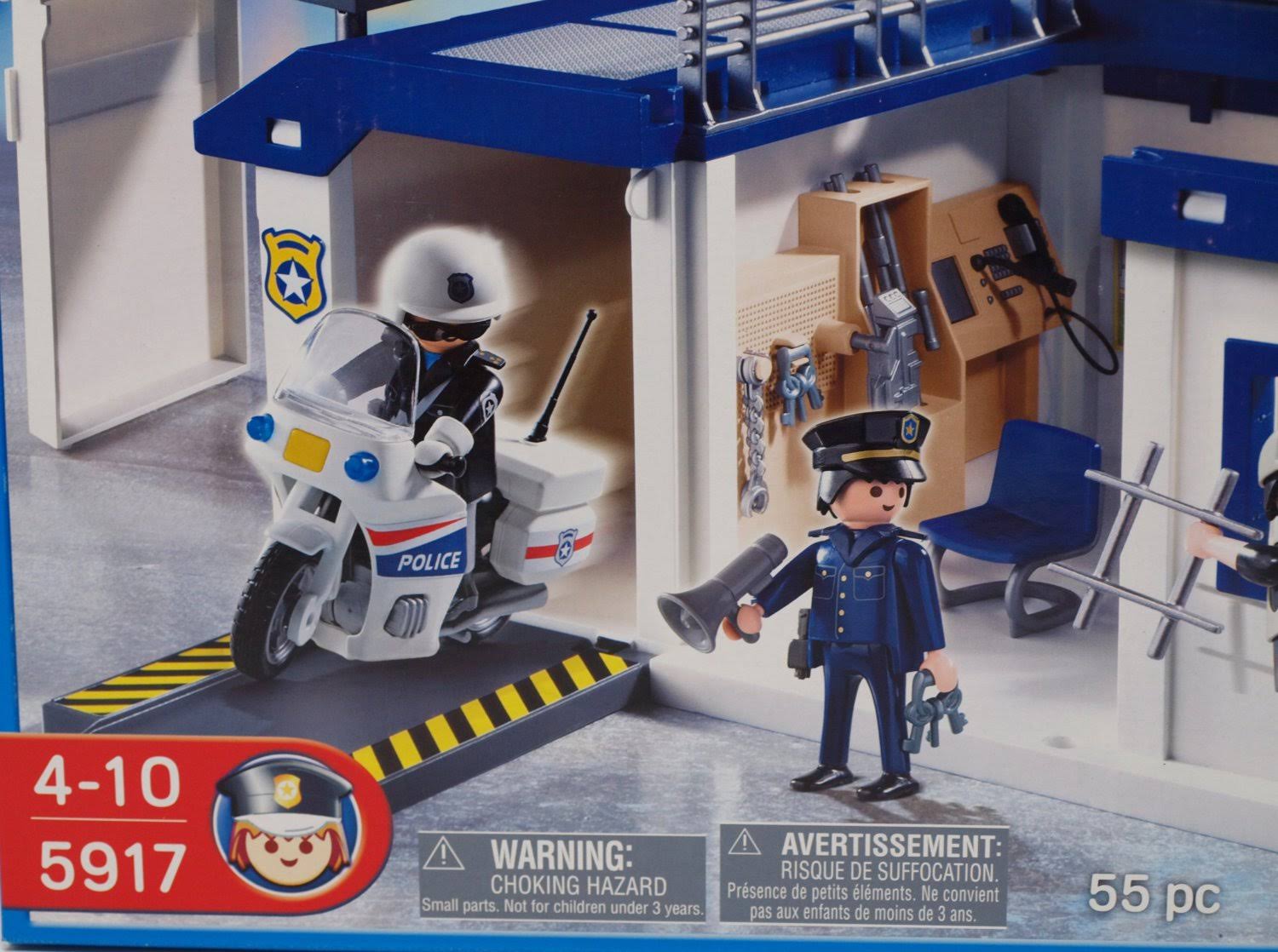 Playmobil 2009 My Take Along Police Station #5917, Folds Up with Carr