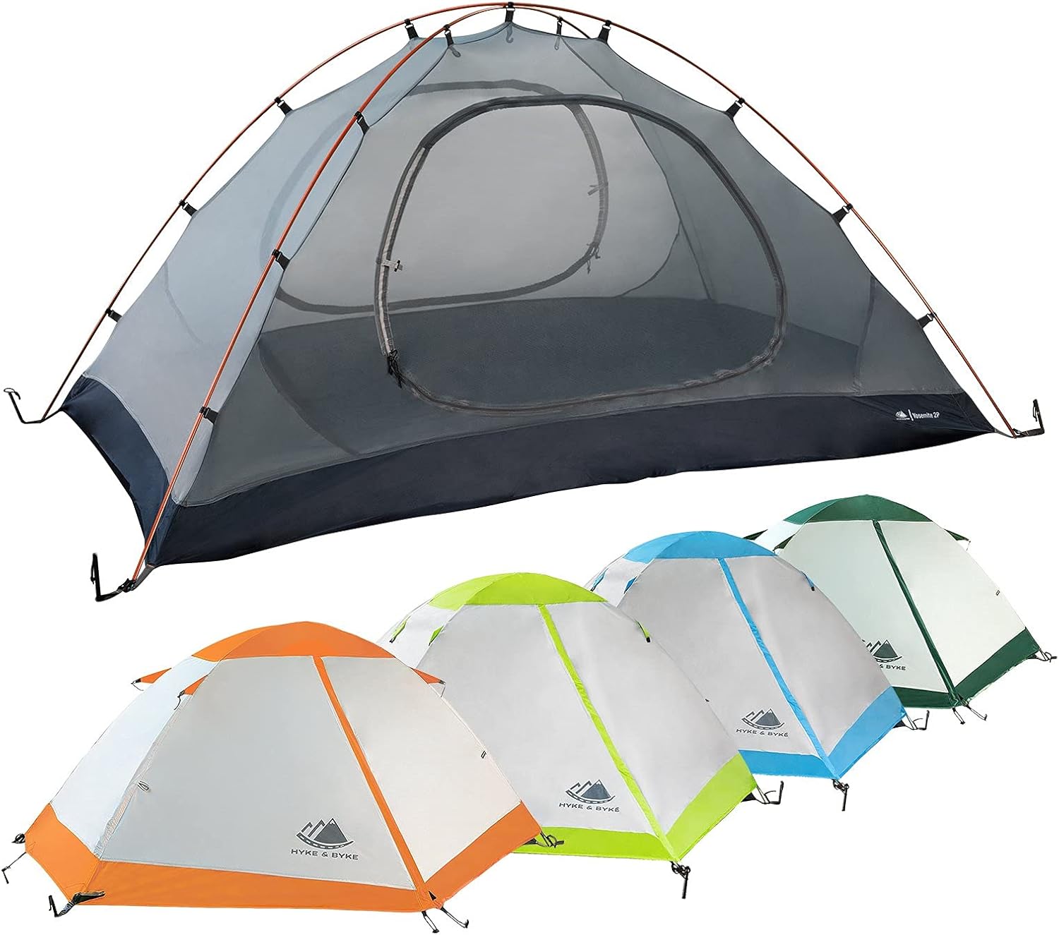 Hyke & Byke Yosemite Hiking & Backpacking Tent - 3 Season Ultralight, Waterproof Tent for Camping w/Rain Fly and Footprint - 1 Person or 2 Person