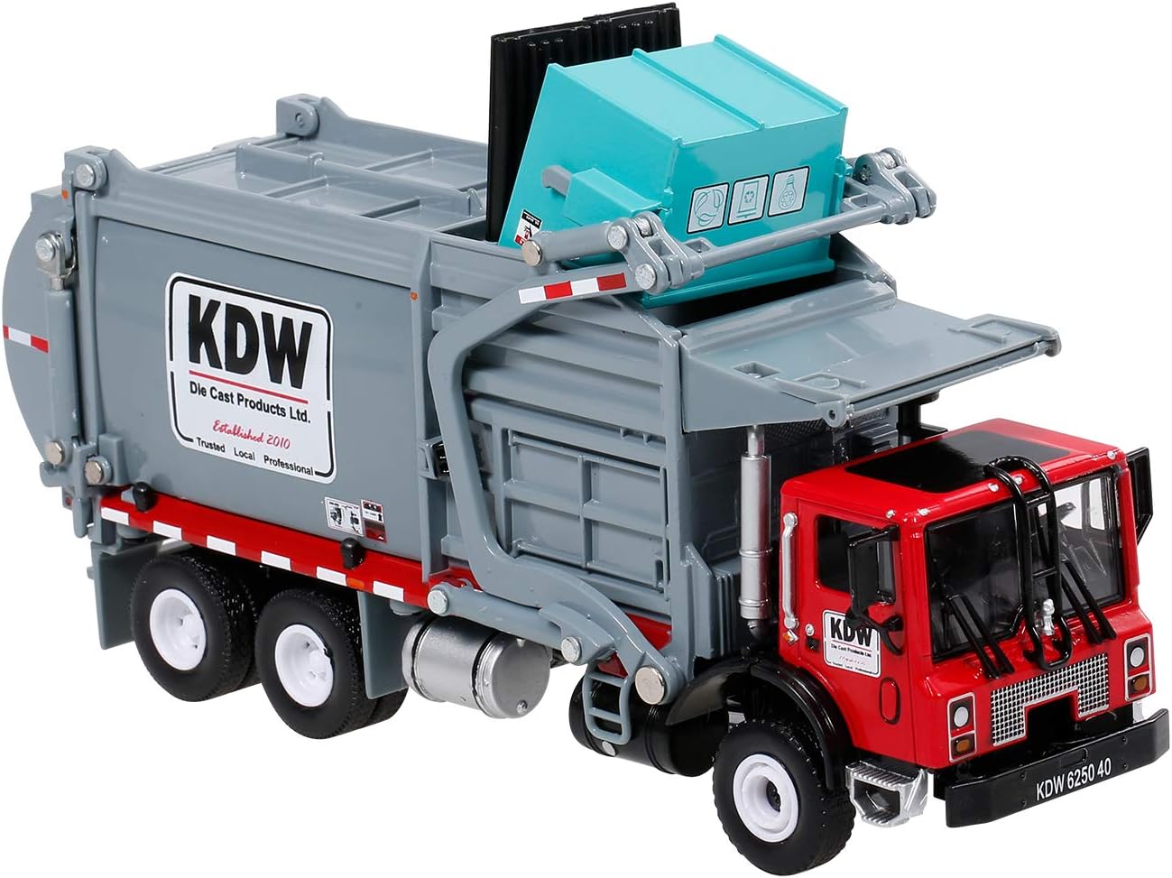 GoolRC Garbage Carrier Truck, 1:24 Alloy Diecast Barreled Waste Material Transporter Vehicle Model, Kids Toys for Boys Girls Birthday