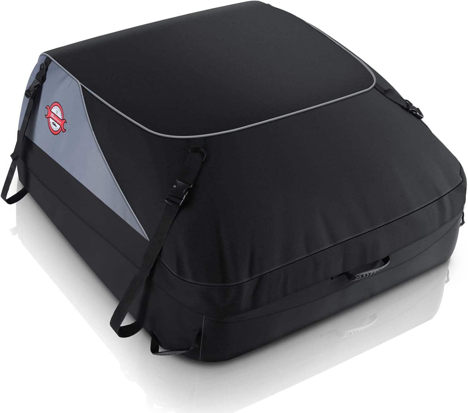 Sailnovo Car Rooftop Cargo Carrier Bag, 21 Cubic Feet 100% Waterproof Heavy Duty 900D Car Roof Bag for All Vehicle with/Without Racks - Anti-Slip Mat+6 Door Hooks
