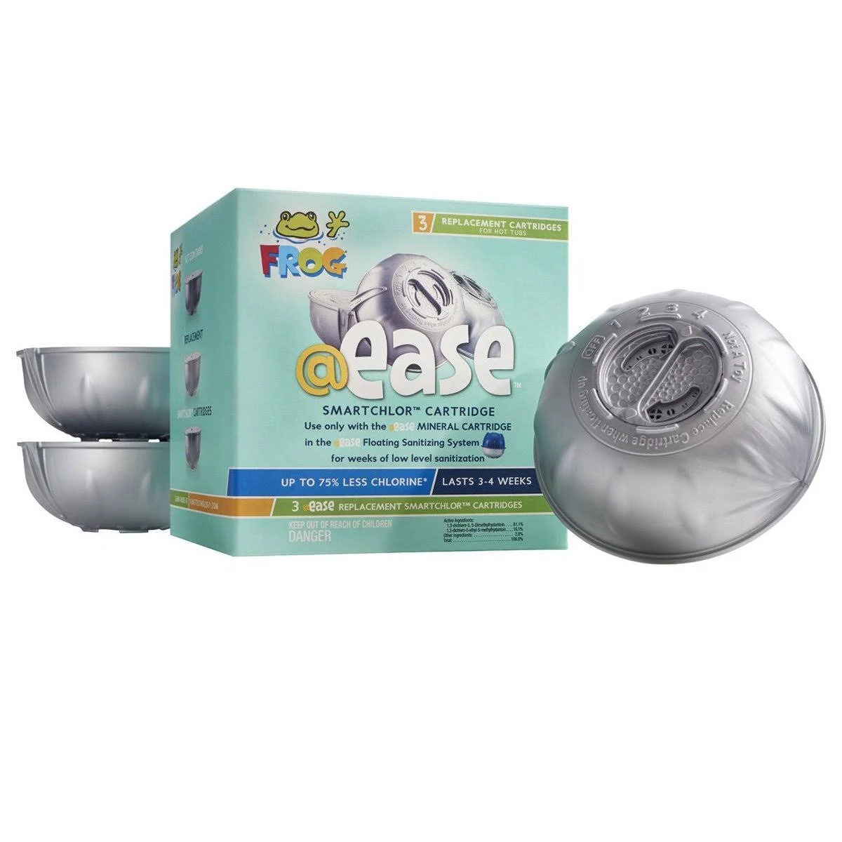 @ease Floating Sanitizing System + 3 @ease SmartChlor Replacement Cartidge Kit