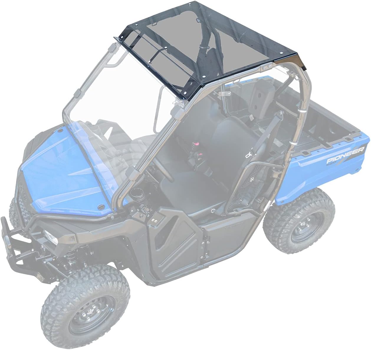 SuperATV Dark Tinted Roof for 2021+ Honda Pioneer 520 | 1/4 Polycarbonate Roof | Full Visibility and Awareness | Pioneer Roof Protects from Sun, Rain, and Debris! | Made in the USA!