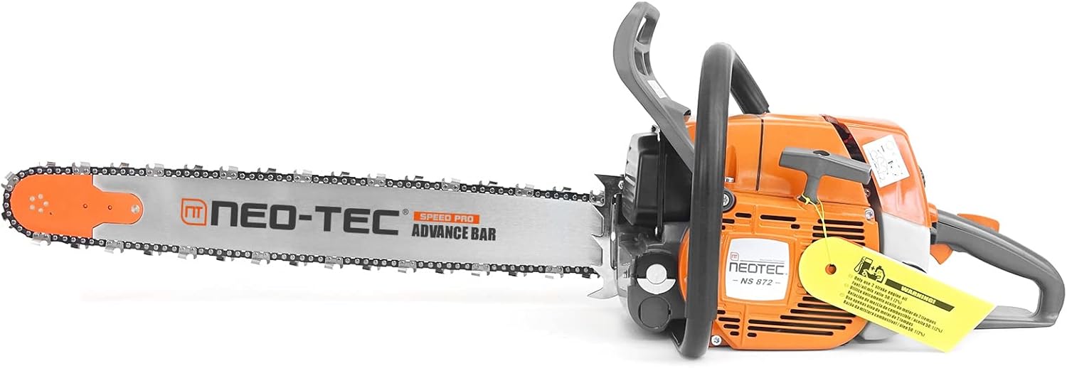NEO-TEC NS872 Gas Chainsaw with 28 inch Guide Bar,2-Cycle 72cc Gasoline Power Chain Saws 3.6KW 4.9HP,All Parts Compatible with MS 038 381