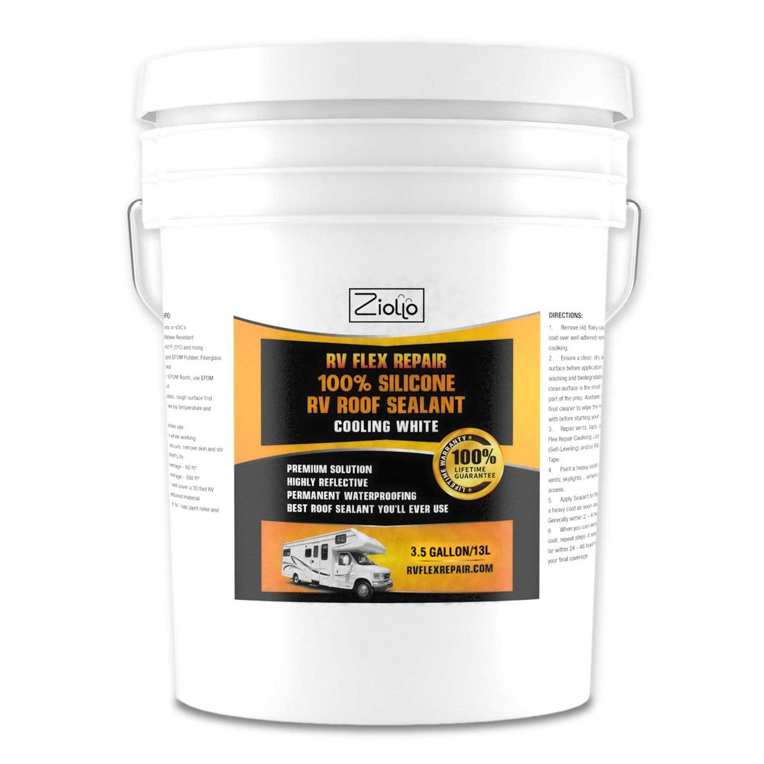 Ziollo RV Flex Repair 100% Silicone RV Roof Sealant Epdm Rubber Coating to Waterproof Metal and Fiberglass on Motorhomes - Shop Hardware Tools Online Store