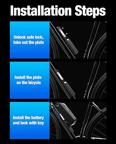 Ebike Battery 48V 20Ah for Electric Bike/Bicycle Power Supply Hailong Li-ion Battery Pack with Fix Plate, Safe Lock, 3A Charger, XT60 Connector and LED Indicator for 100-1200W Motor