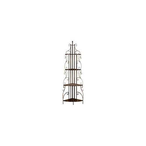 Coaster 4-Shelf Corner Bookcase Cappuccino and Copper