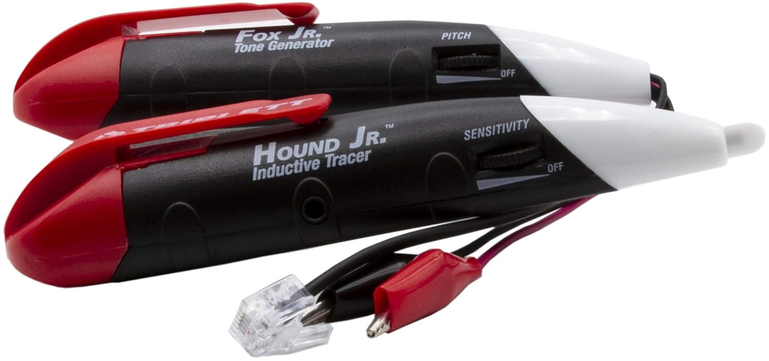 Triplett Fox & Hound Premium Tone and Probe Wire Tracing Kit Generates Multiple Tones with Adjustable Sensitivity for Electrical Wire, LAN Cable, Telephone, and More (3399)