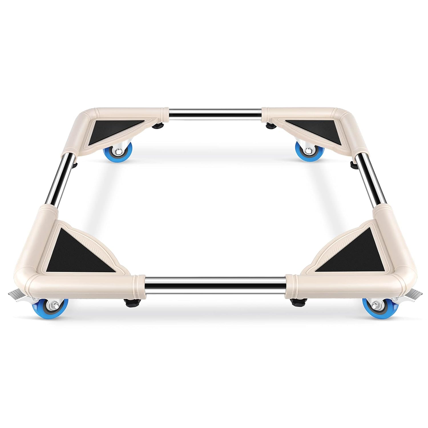 SPACECARE Mobile Roller with 4 Locking Wheels - Adjustable Furniture Dolly Washing Machine Stand Refrigerator Base Moving Cart- Mini Fridge Stand Accessories Appliance Roller Laundry Pedestal -White