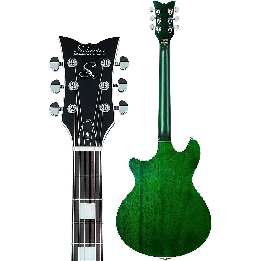 Schecter T S H-1B 6-String Semi-Hollow-Body Electric Guitar Emerald Green Pearl