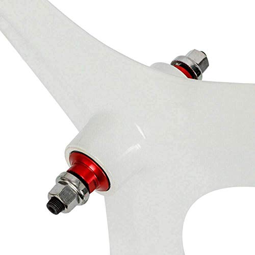 Bicycle Bike Wheel, 700C Fixed Gear Wheels, 26" Fixed Gear Bicycle Wheelset 3 Spoke Rim Single Speed Front Rear Fixie Bicycle Wheels Track Wheel Clincher Type Bike Wheel,(Front & Rear) White