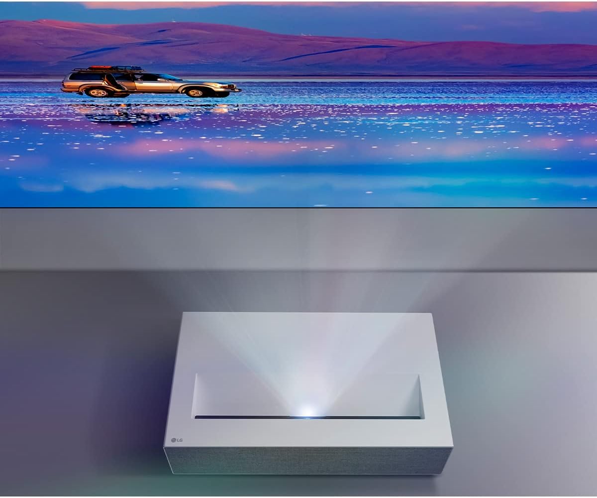 LG CineBeam UHD 4K Projector HU715QW - DLP Ultra Short Throw Laser Smart Home Theater Projector, White