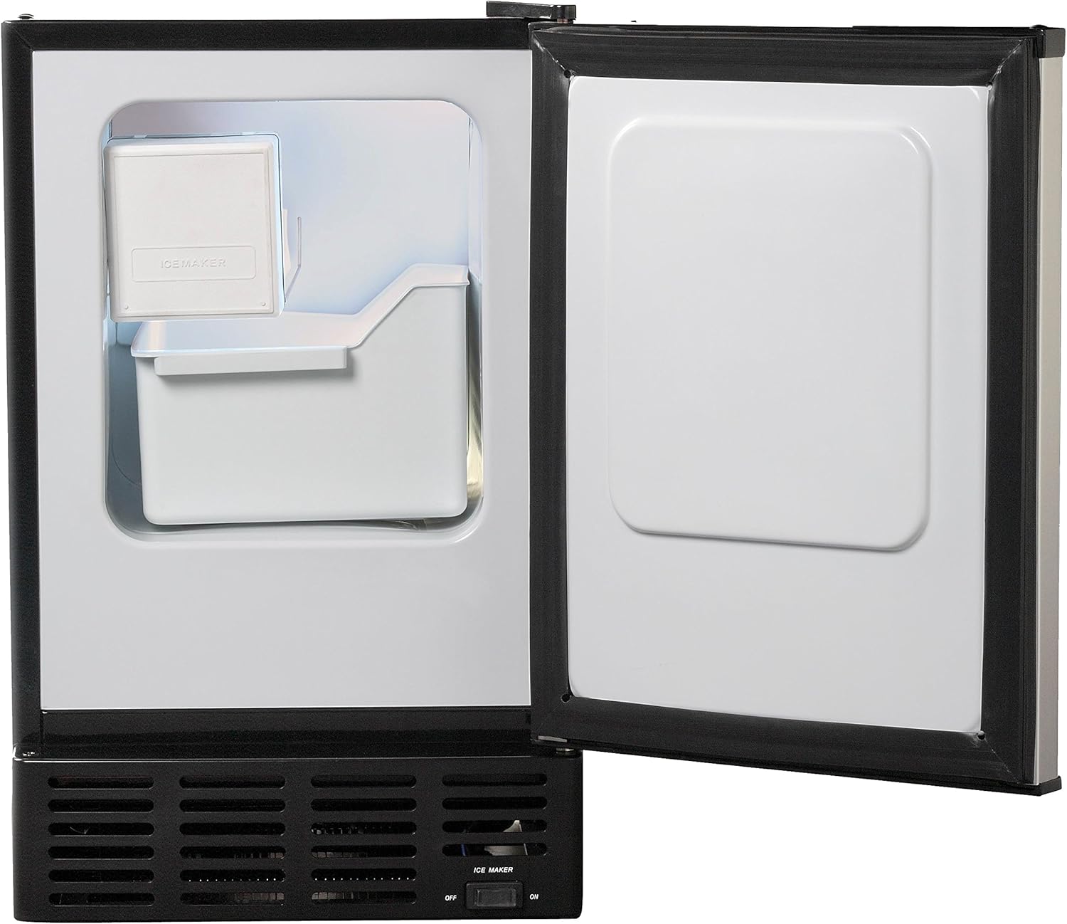 SPT IM-150USA Stainless Steel Undercounter Ice Maker with Freezer, No Drain Required