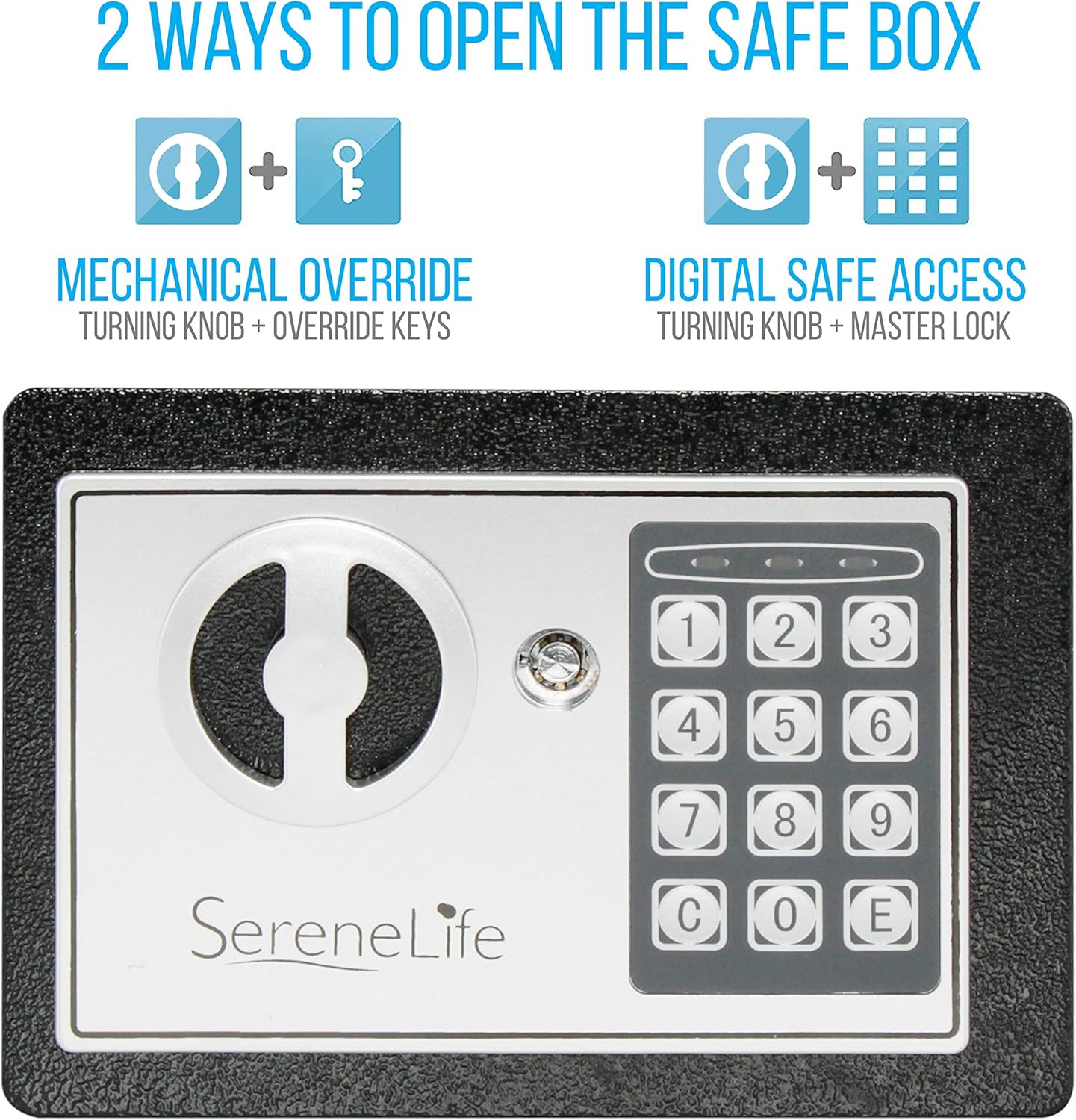 Safe and Lock Box - Safe Box, Safes And Lock Boxes, Money Box, Safety Boxes for Home, Digital Safe Box, Steel Alloy Drop Safe, Includes Keys- SereneLife SLSFE14 Pack of 2