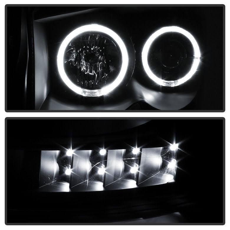 Xtune Dodge Ram 1500 06-08 / Ram 2500/3500 06-09 Halo Projector Headlights Black PRO-JH-DR06-LED-BK