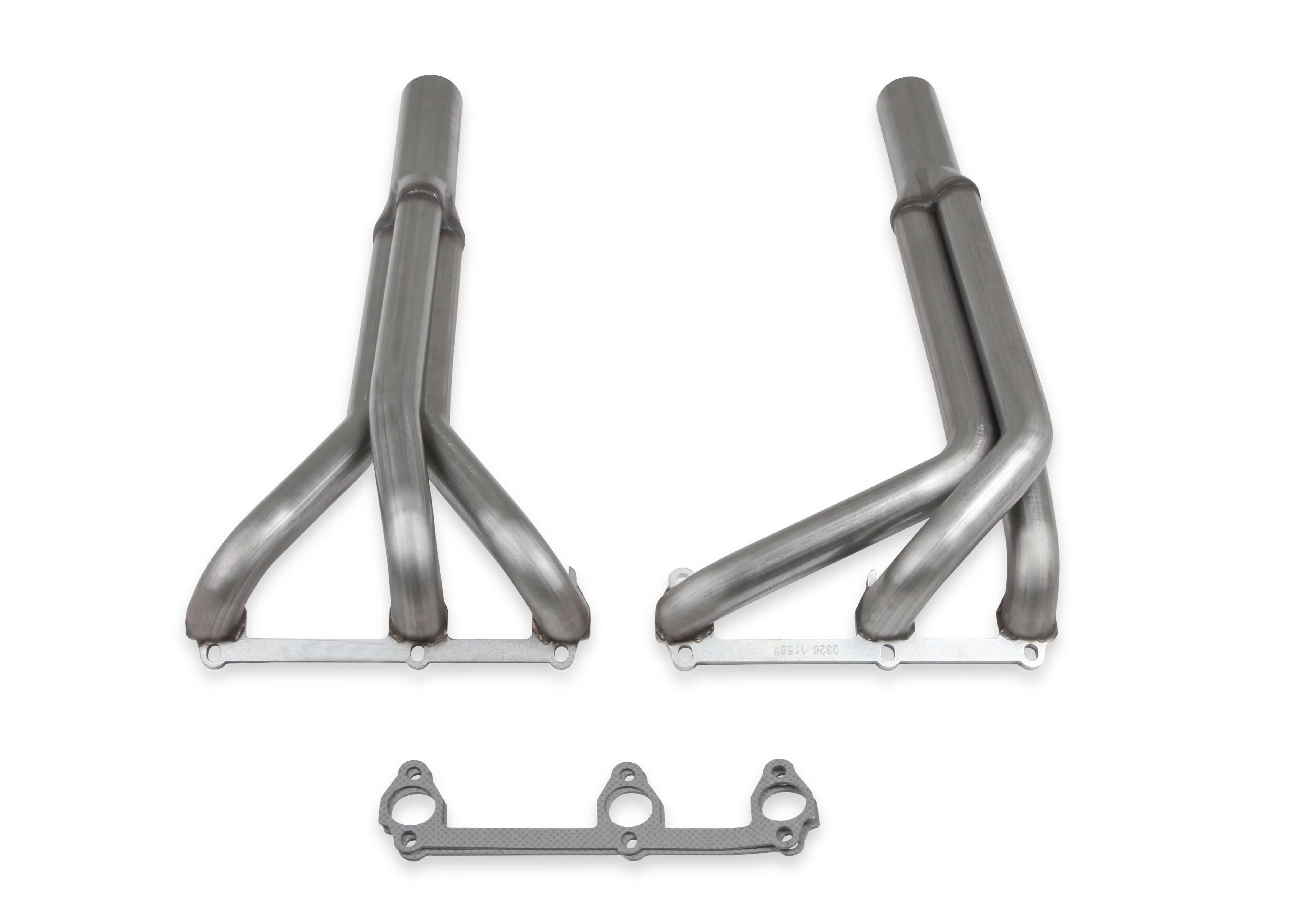 Flowtech 11586FLT Upright Headers 1-5/8" Primary, 20" Long, 27" tall, 2-1/2" x 10" Collector - 409SS Natural Finish