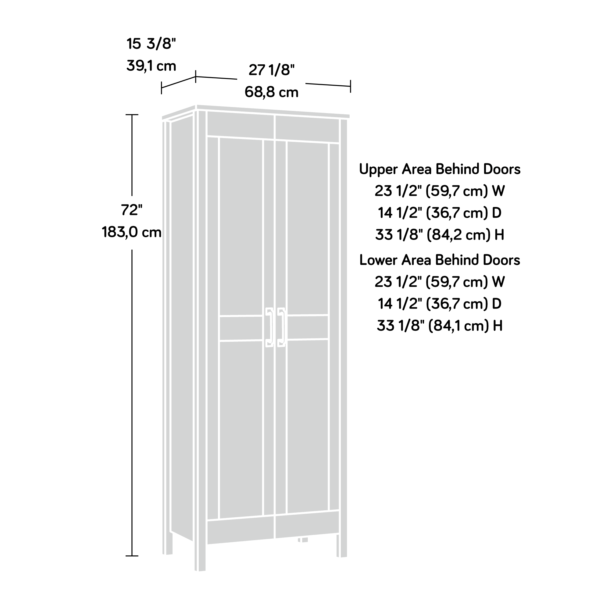 Sauder Two-Door Storage Cabinet, Rural Pine Finish