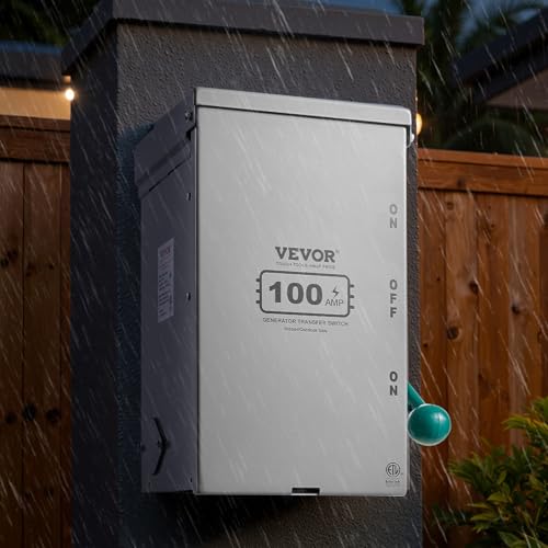 VEVOR 200A Generator Transfer Switch, 48000W Manual Transfer Switch, Heavy Duty Double-Throw Power 120/240V, Meeting NEMA 3R Standards, for Outdoor, Indoor, and Portable Generator ETL Certification