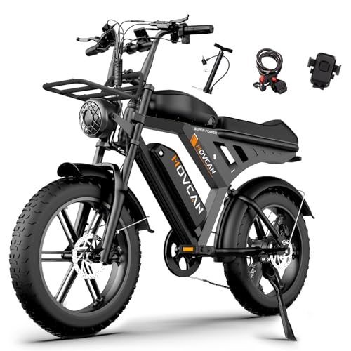 MOVCAN V30 Series Electric Bike for Adults 3000W/1500W/1000W Motor 20" Fat Tire Ebike,37.5MPH/32MPH/28MPH 120/70 Miles,48V 20Ah/31.2/15.6 AH Battery Hydraulic Disc Brake Electric Motorcycle Bike