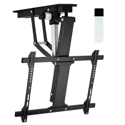 TOPSKY Electric Ceiling TV Mount with Remote, Motorized Flip Down Pitched Roof TV Mount for 32 to 70 Inch Flat Screen TVs