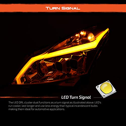 AKKON - For 2010-2013 G37/G25 2015 Q40 Sedan New Clear LED Sequential LED Signal Tube Projector