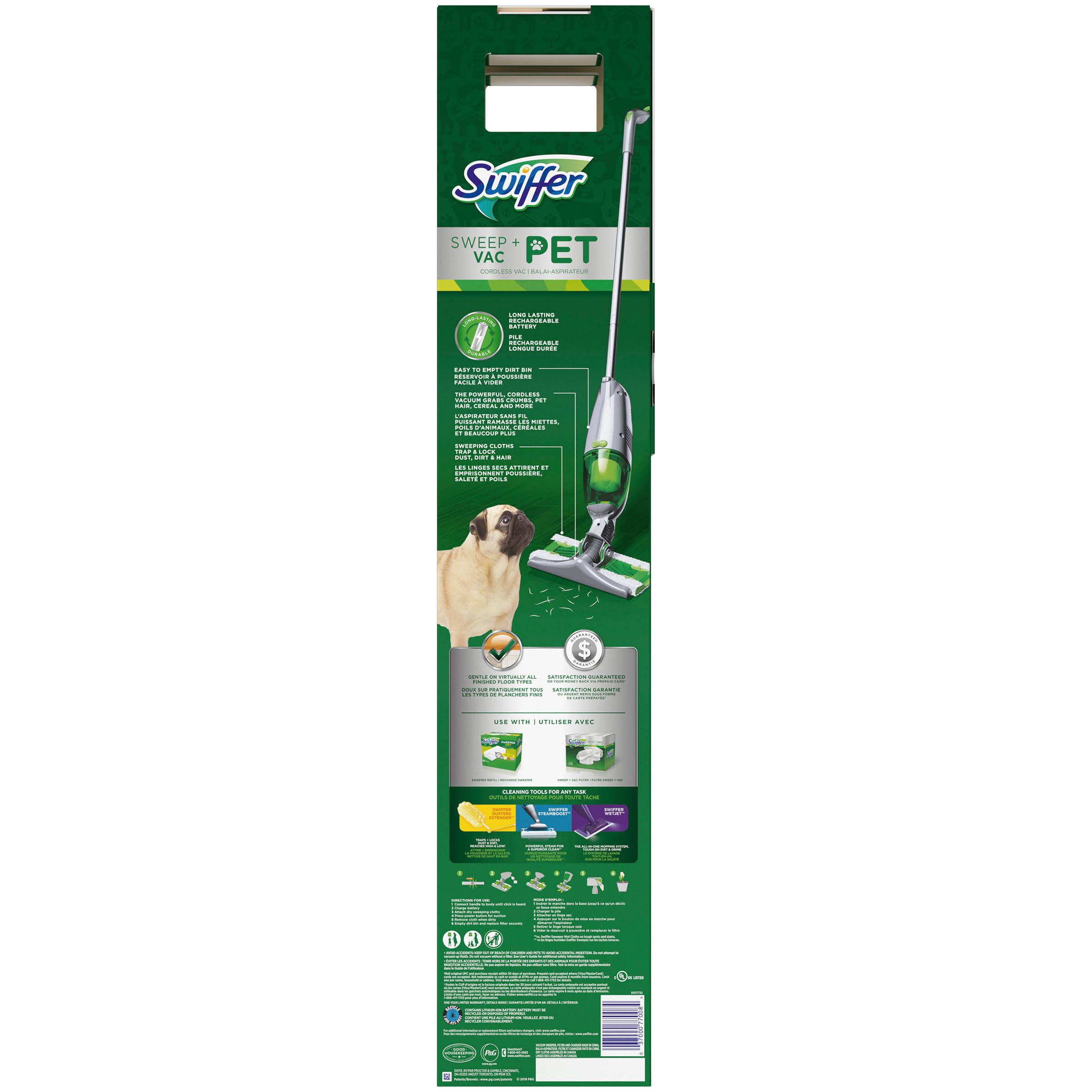 Swiffer Sweep + VAC Pet Cordless Vacuum Kit, Rechargeable Vacuum Sweeper - Each