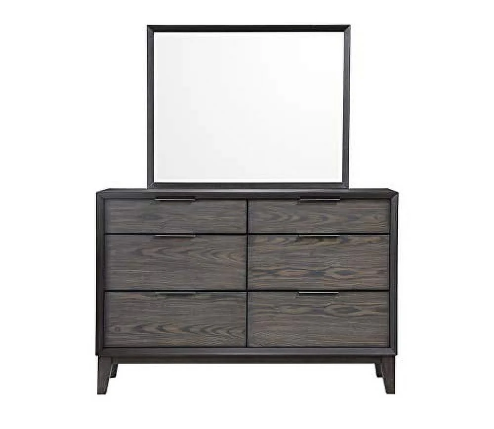 Kings Brand Furniture Sheldon 6-Piece King Size Gray Bedroom Set. Bed, Dresser, Mirror, Chest & 2 Nightstands