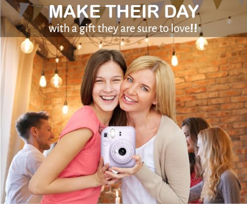 Fujifilm Instax Mini 12 Instant Film Camera Pastel Blue, Fujifilm Instax Mini Twin Pack Instant Film 20 Prints, Protective Case, Gift Bundle