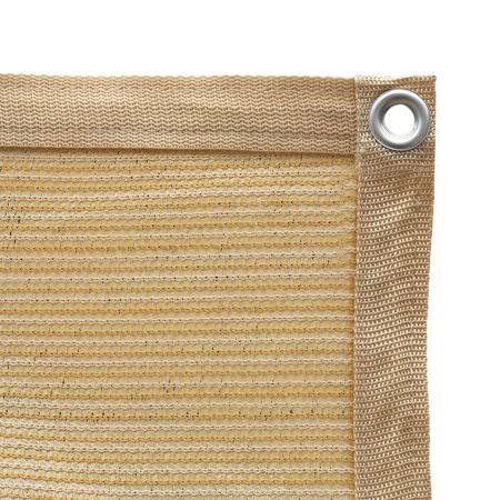 Shatex 90% Shade Fabric Sun Shade Cloth with Grommets for Pergola Cover Canopy 12 x 12, Wheat, Beige