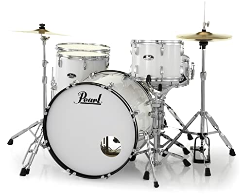 Pearl Roadshow Drum Set 4-Piece Complete Kit with Cymbals and Stands, Charcoal Metallic (RS584C/C706)
