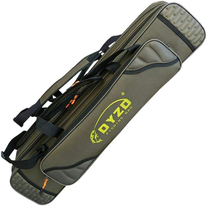 UNISTRENGH 3 Layers Portable Folding Fishing Rod Carrier Reel Case Bags Fish Pole Tools Storage Bag Case Pro Gear Tackle for Shoulders,Handles