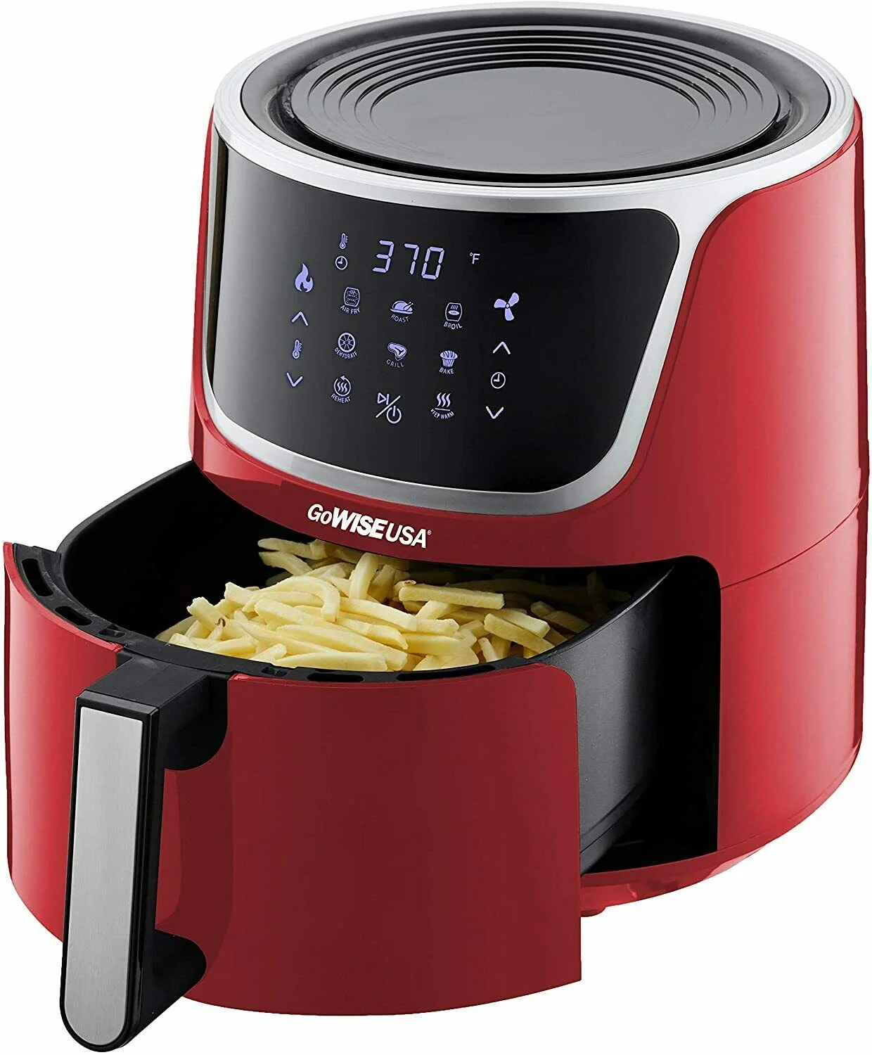 GoWISE USA 7-Qt. Extra Large Electric Air Fryer with Dehydrator - Red | GW22957