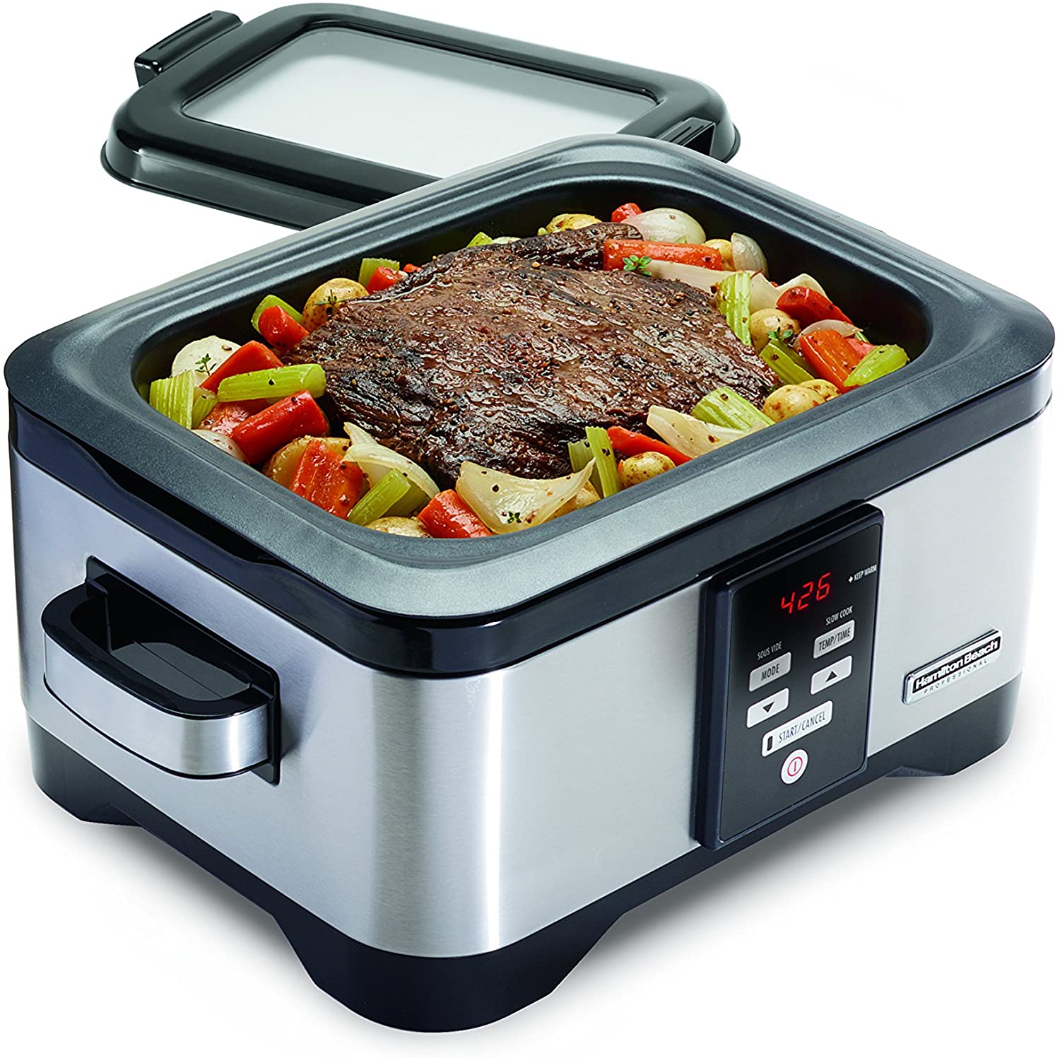 Hamilton Beach Professional Sous Vide Water Oven & Slow Cooker, 6 Quart Programmable, Stainless Steel (33970)