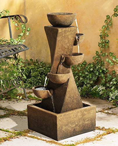 Modern Cascade 34 1/2" High Rustic Garden Fountain