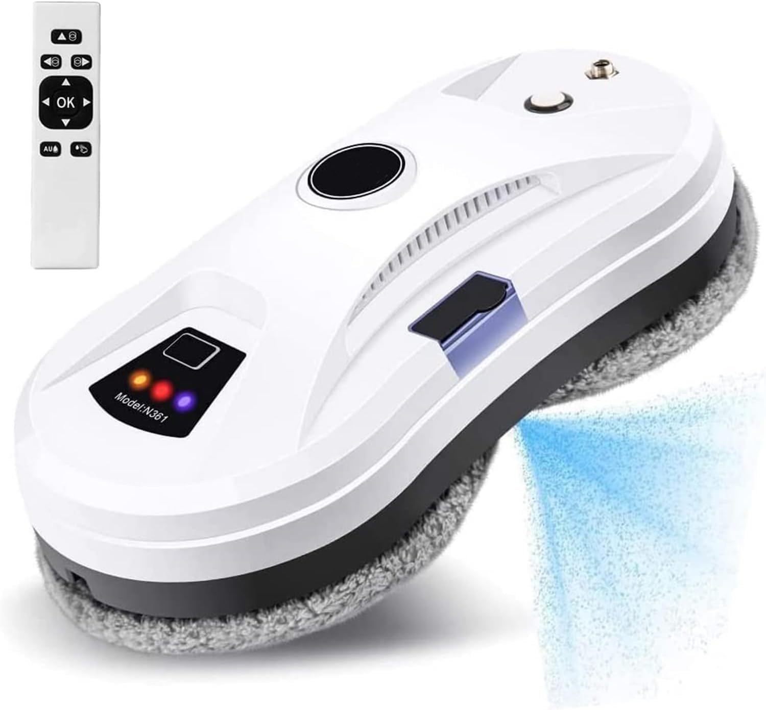 Window Cleaner Robot with Automatic Water Spray Electric Window Cleaning Machine Glass Vacuum Cleaner Safety Anti-Drop Glass Cleaning Robotic Window Smart Cleaner Kit with Remote Control