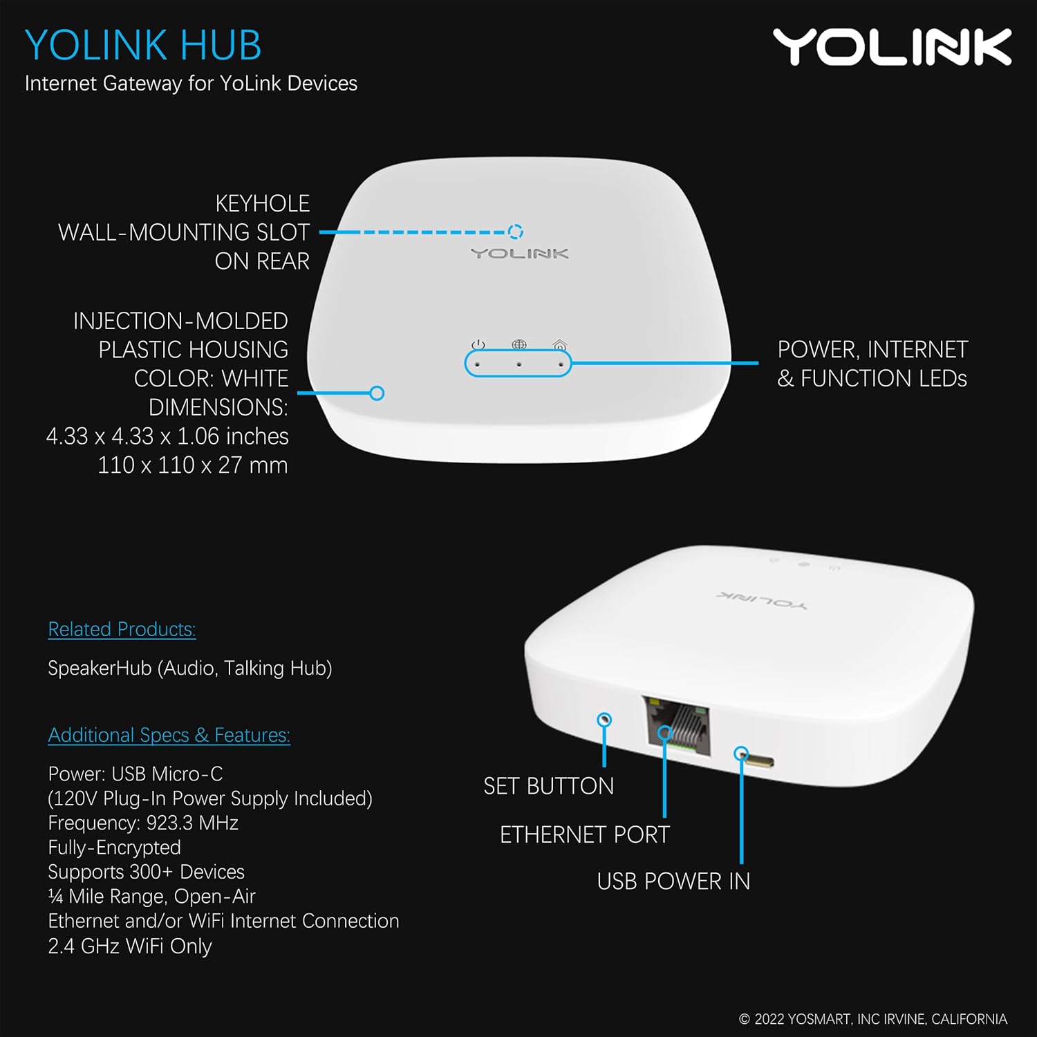 Smart Wall Outlets, YoLink 1/4 Mile World's Longest Range in-Wall Outlet Compatible with Alexa Google Assistant IFTTT, App Remote Timer Schedule Control Smart Wall Plug 4 Pack, YoLink Hub Included