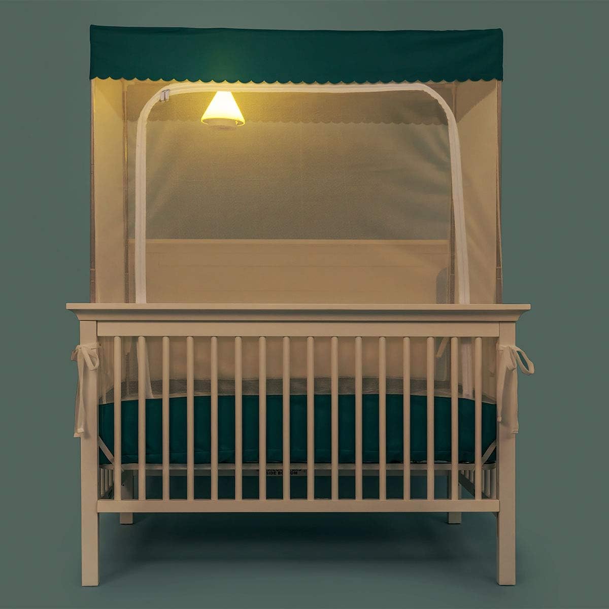 YeTrini Crib Safety Tent,See Through Mesh Crib Netting Mosquito Nets Sturdy Crib Cover to Keep Toddler from Climbing Out ,to Keep Cats Out,to Keep Baby in-Gray Pack of 2