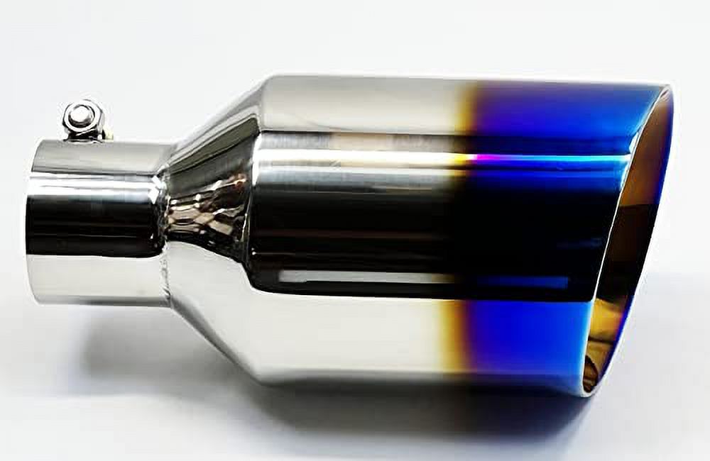 Exhaust Tip 5.00" Dia OD X 10.00" Long 2.50" inlet Slant Double Wall Stainless Blue Flame Wesdon Exhaust Tip