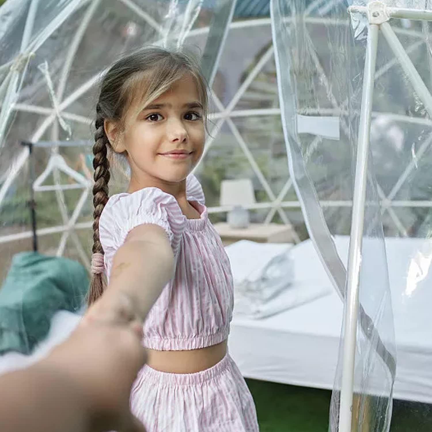 Bubble Tent Dome House Camping 12ft, Garden Outdoor Clear Shelter Geodesic 5-7 Person for Backyard Patios, Canopy Gazebos Screen House Room Lean to Greenhouse