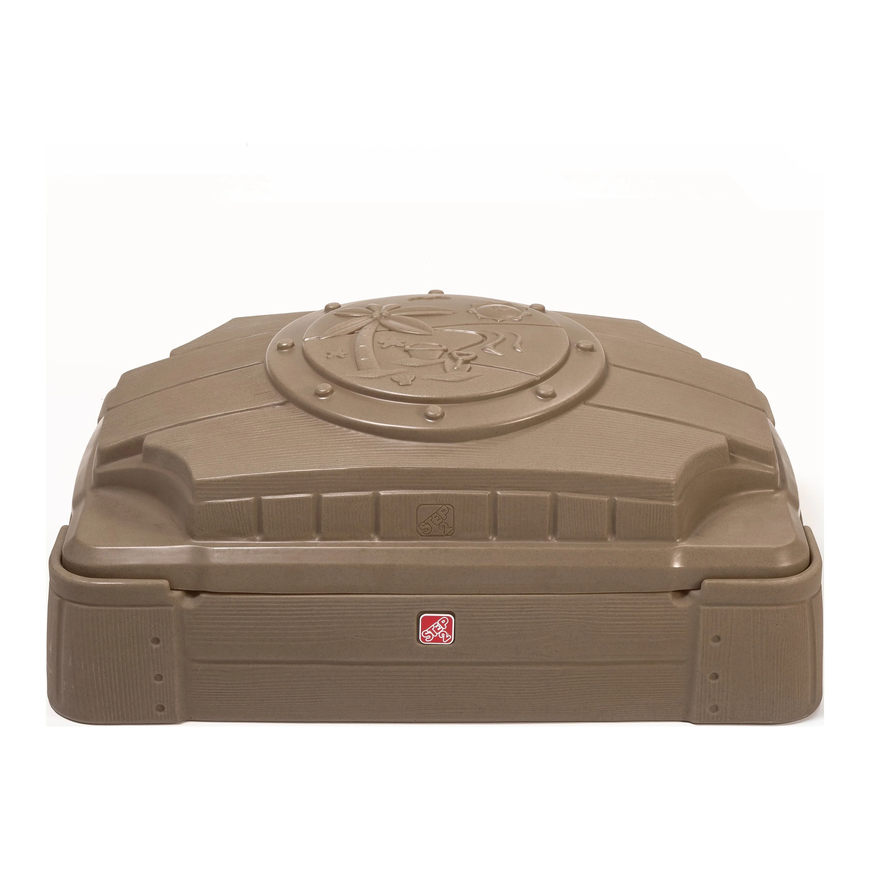 Step2 Play and Store Sandbox Brown Plastic Kids Outdoor Toy with Cover