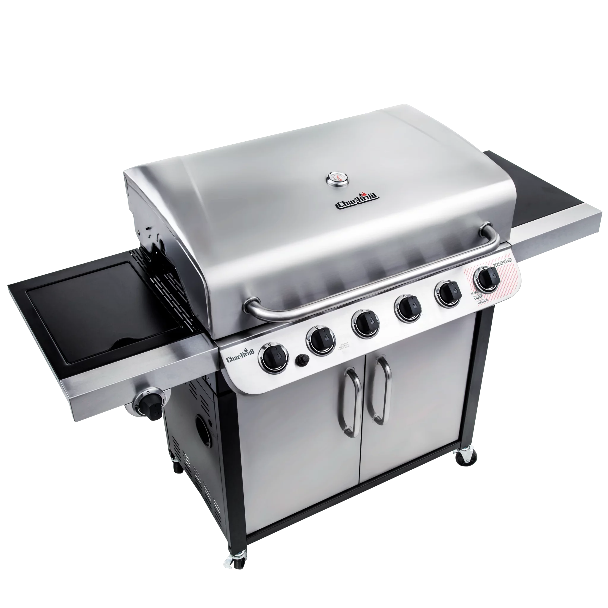 Char-Broil Performance Series 6-burner Liquid Propane Gas Grill with Side Burner, Black & Stainless