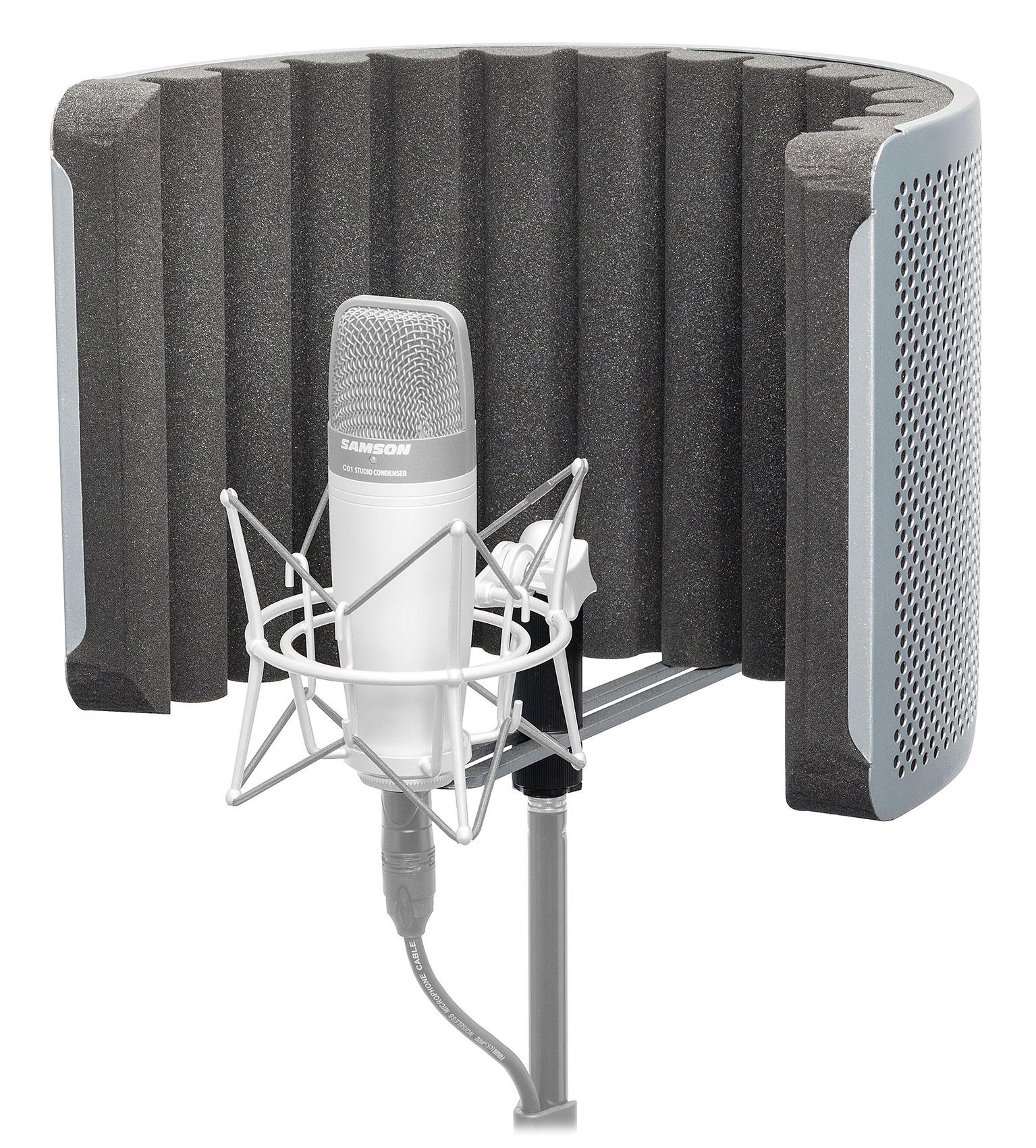 AKG P420 Studio Condenser Recording Microphone+Samson Vocal Booth+Stand