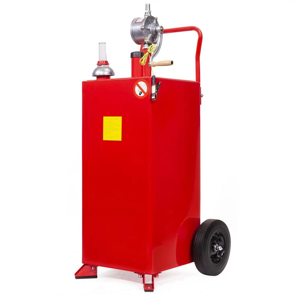Stark 30 gal. Portable GAS Caddy Fuel TRANSFER Storage Tank Rolling GAS Can with Rotary Pump Auto 65113-H
