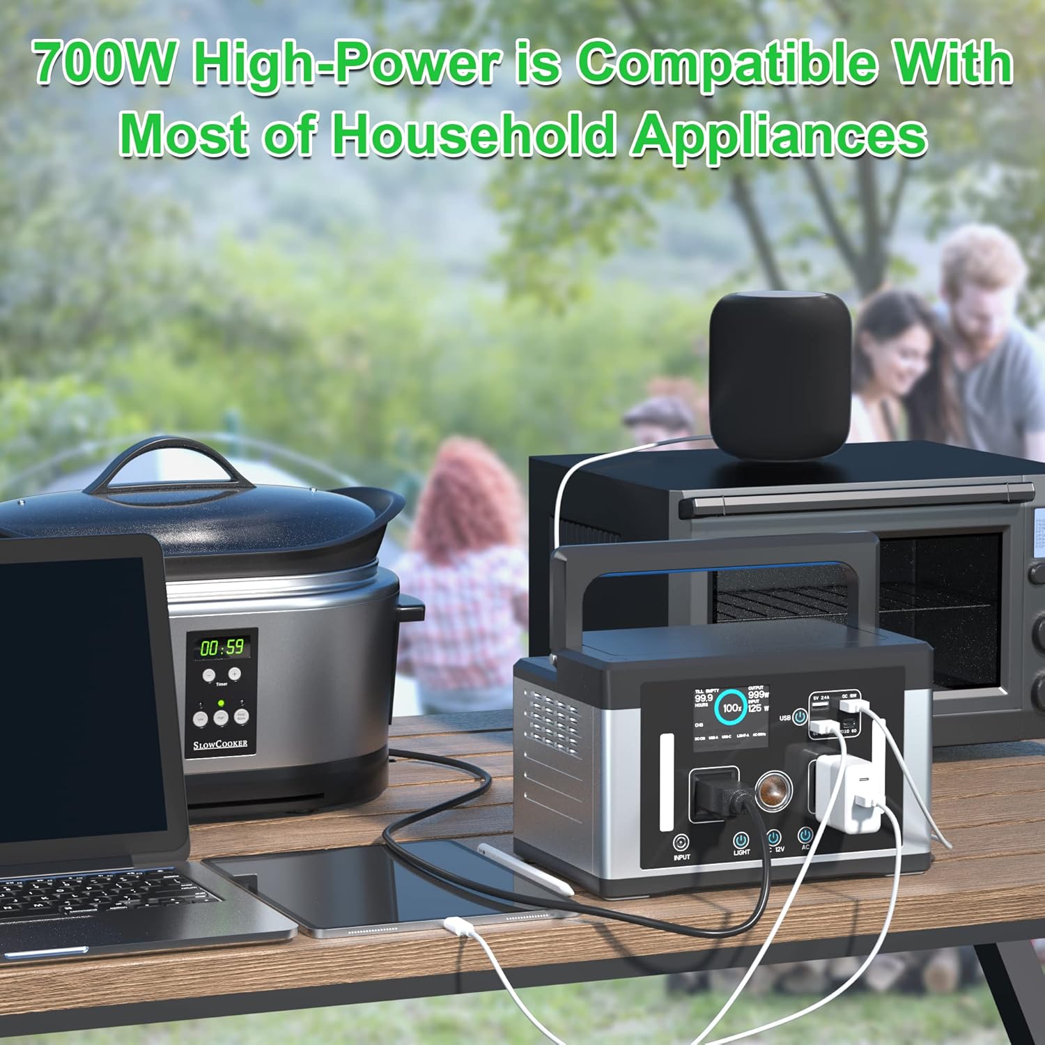 sevkumz Portable Power Station, 240Wh Backup LiFePO4 Battery, 110V/200W Pure Sine Wave AC Outlet, Solar Generator (Solar Panel Not Included) for Outdoors Camping Travel Hunting Emergency